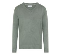 Strickpullover LINDBERGH, Herren, Gr. XL, jade grün mel, Strick, Obermaterial: 80% Viskose, 20% Polyamid, meliert, normal hüftbedeckend, V-Ausschnitt, Flachstrickbündchen, Pullover Strickpullover, mel