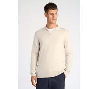 Strickpullover LINDBERGH, Herren, Gr. XXL, sanftes weiß, Strick, Obermaterial: 80% Viskose, 20% Polyamid, unifarben, normal hüftbedeckend, V-Ausschnitt, Bündchen, Pullover Strickpullover, mit Polokrag