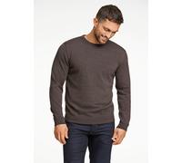 Strickpullover LINDBERGH "Strickpullover Comfort Fit", Herren, Gr. M, braun (dk braun mel), Obermaterial: 100% Schurwolle, unifarben, Rundhals, Pullover Strickpullover (91403504-M) dk braun mel
