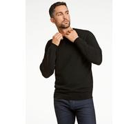 Strickpullover LINDBERGH "Strickpullover Comfort Fit", Herren, Gr. XXL, schwarz, Obermaterial: 100% Schurwolle, unifarben, Rundhals, Pullover Strickpullover (46486121-XXL) schwarz