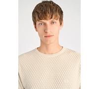 Strickpullover LINDBERGH "Strickpullover Relaxed Fit", Herren, Gr. 3XL, beige (cream), Obermaterial: 100% Baumwolle, Rundhals, Pullover Strickpullover (82669120-XXXL) cream
