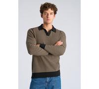 Strickpullover LINDBERGH "Strickpullover Relaxed Fit", Herren, Gr. 3XL, schwarz, Obermaterial: 60% Baumwolle, 40% Polyester, gestreift, V-Ausschnitt, Pullover Strickpullover (90651967-XXXL) schwarz