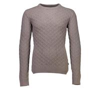 Strickpullover LINDBERGH "Strickpullover Relaxed Fit", Herren, Gr. L, beige (dk sand), Obermaterial: 60% Baumwolle, 40% Polyester, unifarben, Rundhals, Pullover Strickpullover (34477903-L) dk sand
