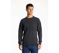 Strickpullover LINDBERGH, Herren, Gr. L, blau (navy), Strick, Obermaterial: 100% Baumwolle, unifarben, casual, normal hüftbedeckend, Rundhals, Langarm Flachstrickbündchen, Pullover, mit Struktur (2634