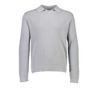 Strickpullover LINDBERGH "Strickpullover Relaxed Fit", Herren, Gr. L, grau (grau mel), Obermaterial: 60% Baumwolle, 40% Polyester, unifarben, V-Ausschnitt, Pullover Strickpullover (73980511-L) grau me