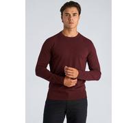 Strickpullover LINDBERGH "Strickpullover Relaxed Fit", Herren, Gr. L, rot (dk cherry mel), Obermaterial: 80% Viskose, 20% Polyamid, unifarben, Rundhals, Pullover Strickpullover (11061626-L) dk cherry