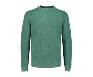 Strickpullover LINDBERGH "Strickpullover Relaxed Fit", Herren, Gr. M, dk grün, Obermaterial: 60% Baumwolle, 40% Polyester, unifarben, Rundhals, Pullover Strickpullover (31004036-M) dk grün