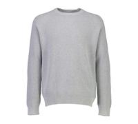 Strickpullover LINDBERGH "Strickpullover Relaxed Fit", Herren, Gr. M, grau (grau mel), Obermaterial: 60% Baumwolle, 40% Polyester, unifarben, Rundhals, Pullover Strickpullover (27638115-M) grau mel