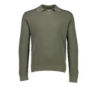 Strickpullover LINDBERGH "Strickpullover Relaxed Fit", Herren, Gr. M, grün (army), Obermaterial: 60% Baumwolle, 40% Polyester, unifarben, V-Ausschnitt, Pullover Strickpullover (60716426-M) army