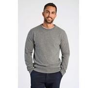 Strickpullover LINDBERGH "Strickpullover Relaxed Fit", Herren, Gr. M, lt grau mel, Obermaterial: 80% Wolle, 20% Polyamid, unifarben, Rundhals, Pullover Strickpullover (69727612-M) lt grau mel