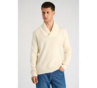 Strickpullover LINDBERGH "Strickpullover Relaxed Fit", Herren, Gr. M, weiß (pearl weiß), Obermaterial: 80% Baumwolle, 20% Polyester, unifarben, V-Ausschnitt, Pullover Strickpullover (41528047-M) pearl