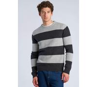 Strickpullover LINDBERGH "Strickpullover Relaxed Fit", Herren, Gr. S, grau (mid grau mel), Obermaterial: 80% Wolle, 20% Nylon, unifarben, Rundhals, Pullover Strickpullover (67485763-S) mid grau mel