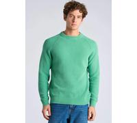 Strickpullover LINDBERGH "Strickpullover Relaxed Fit", Herren, Gr. XL, grün, Obermaterial: 60% Baumwolle, 40% Polyester, unifarben, Rundhals, Pullover Strickpullover (33011366-XL) grün