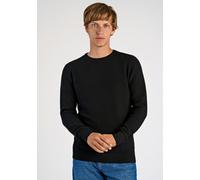 Strickpullover LINDBERGH "Strickpullover Relaxed Fit", Herren, Gr. XL, schwarz, Obermaterial: 60% Baumwolle, 40% Polyester, unifarben, Rundhals, Pullover Strickpullover (70420202-XL) schwarz