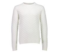 Strickpullover LINDBERGH "Strickpullover Relaxed Fit", Herren, Gr. XL, weiß (sanftes weiß), Obermaterial: 60% Baumwolle, 40% Polyester, unifarben, Rundhals, Pullover Strickpullover (13490955-XL) sanft