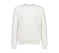 Strickpullover LINDBERGH "Strickpullover Relaxed Fit", Herren, Gr. XL, weiß (sanftes weiß), Obermaterial: 60% Baumwolle, 40% Polyester, unifarben, Rundhals, Pullover Strickpullover (71315349-XL) sanft
