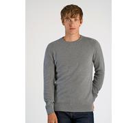 Strickpullover LINDBERGH "Strickpullover Relaxed Fit", Herren, Gr. XXL, grau (dk grau), Obermaterial: 60% Baumwolle, 40% Polyester, unifarben, Rundhals, Pullover Strickpullover (62875548-XXL) dk grau