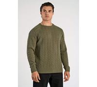 Strickpullover LINDBERGH "Strickpullover Relaxed Fit", Herren, Gr. XXL, grün (dusty army), Obermaterial: 80% Wolle, 20% Nylon, Rundhals, Pullover Strickpullover (50305860-XXL) dusty army