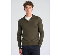 Strickpullover LINDBERGH "Strickpullover Slim Fit", Herren, Gr. L, grün (deep olive mix), Obermaterial: 80% Viskose, 20% Nylon, V-Ausschnitt, Pullover Strickpullover (89691626-L) deep olive mix