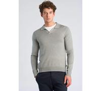 Strickpullover LINDBERGH "Strickpullover Slim Fit", Herren, Gr. L, lt grau mix, Obermaterial: 80% Viskose, 20% Nylon, V-Ausschnitt, Pullover Strickpullover (28703631-L) lt grau mix