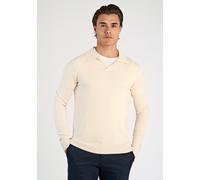 Strickpullover LINDBERGH "Strickpullover Slim Fit", Herren, Gr. L, weiß (sanftes weiß), Obermaterial: 80% Viskose, 20% Nylon, V-Ausschnitt, Pullover Strickpullover (59187964-L) sanftes weiß
