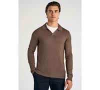 Strickpullover LINDBERGH "Strickpullover Slim Fit", Herren, Gr. S, dk beige, Obermaterial: 80% Viskose, 20% Nylon, V-Ausschnitt, Pullover Strickpullover (75506440-S) dk beige