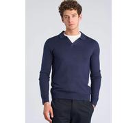 Strickpullover LINDBERGH "Strickpullover Slim Fit", Herren, Gr. XL, blau moon mix, Obermaterial: 80% Viskose, 20% Nylon, V-Ausschnitt, Pullover Strickpullover (38907133-XL) blau moon mix