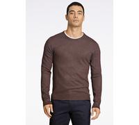 Strickpullover LINDBERGH "Strickpullover Slim Fit", Herren, Gr. XL, dk braun mel, Obermaterial: 80% Viskose, 20% Nylon, Rundhals, Pullover Strickpullover (30671714-XL) dk braun mel