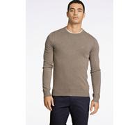 Strickpullover LINDBERGH "Strickpullover Slim Fit", Herren, Gr. XXL, beige (dk sand mel), Obermaterial: 80% Viskose, 20% Nylon, Rundhals, Pullover Strickpullover (45088557-XXL) dk sand mel