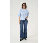 Strickpullover KAFFE "Strickpullover KAtiana", Damen, Gr. XS, blau (celestial blau melange), Obermaterial: 64% Polyester PES. 31% Polyacryl PAN. 5% Wolle mw., Pullover Strickpullover (42404312-XS) cel