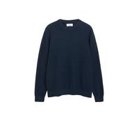 Rundhalspullover S.OLIVER, Herren, Gr. M, navy, Strick, Obermaterial: 100% Baumwolle, regular fit normal, Rundhals, Rippstrickbündchen, Pullover Rundhalspullover, mit Flammgarnstruktur (95905036-M) na