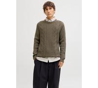 JACK & JONES Premium Strickpullover mit gerippten Abschlüssen Modell 'BLUSEAN' in Oliv, Größe M