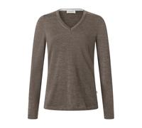 Strickpullover MAERZ MUENCHEN "Maerz Muenchen 300000 Strickpullover Damen Bekleidung", Damen, Gr. 36, braun, 100% Wolle, V-Ausschnitt, Pullover Strickpullover (90662437-36) braun