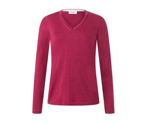 Strickpullover MAERZ MUENCHEN "Maerz Muenchen 300000 Strickpullover Damen Bekleidung", Damen, Gr. 42, pink, 100% Wolle, V-Ausschnitt, Pullover Strickpullover (99364840-42) pink