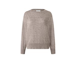 Strickpullover MAERZ MUENCHEN "Maerz Muenchen 321900 Strickpullover Damen Bekleidung", Damen, Gr. 44, braun, 88% Baumwolle, 12% Leinen, Rundhals, Pullover Strickpullover (25445943-44) braun