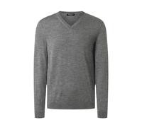 Strickpullover MAERZ MUENCHEN "Maerz Muenchen 420400 Strickpullover Herren Bekleidung", Herren, Gr. 56, grau, 100% Wolle, V-Ausschnitt, Pullover Strickpullover (51567311-56) grau