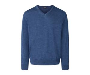 Strickpullover MAERZ MUENCHEN "Maerz Muenchen 490400 Strickpullover Herren Bekleidung", Herren, Gr. 52, blau, 100% Wolle, V-Ausschnitt, Pullover Strickpullover (71083306-52) blau
