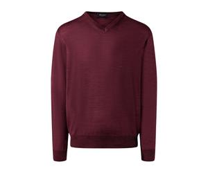 Strickpullover MAERZ MUENCHEN "Maerz Muenchen 490400 Strickpullover Herren Bekleidung", Herren, Gr. 58, rot (bordeaux), 100% Wolle, V-Ausschnitt, Pullover Strickpullover (95697833-58) bordeaux