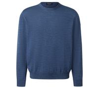 Strickpullover MAERZ MUENCHEN "Maerz Muenchen 490500 Strickpullover Herren Bekleidung", Herren, Gr. 50, blau, 100% Wolle, Rundhals, Pullover Strickpullover (92375265-50) blau