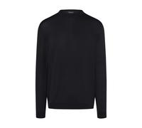 MAERZ Herren Pullover 490500-595 Rundhals Merinowolle Schwarz Uni Größe 58