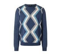 Strickpullover MAERZ MUENCHEN "Maerz Muenchen 496601 Strickpullover Herren Bekleidung", Herren, Gr. 54, blau, 100% Wolle, Rundhals, Pullover Strickpullover (33269939-54) blau