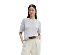 Strickpullover MARC O'POLO "aus Bändchengarn", Damen, Gr. L, airy blau, Obermaterial: 70% Baumwolle, 30% Polyester, unifarben, Rundhals, Pullover Strickpullover (56919732-L) airy blau