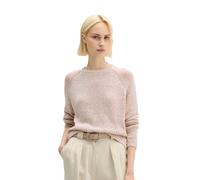 Strickpullover MARC O'POLO "aus Bändchengarn", Damen, Gr. L, rosa (grau silk), Obermaterial: 70% Baumwolle, 30% Polyester, unifarben, U-Boot-Ausschnitt, Pullover Strickpullover (35410361-L) grau silk
