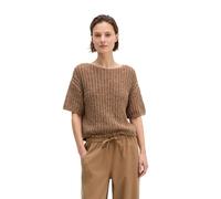 Strickpullover MARC O'POLO "aus Bändchengarn", Damen, Gr. S, burnt braun, Obermaterial: 75% Baumwolle, 25% Polyester, unifarben, U-Boot-Ausschnitt, Pullover Strickpullover (78118548-S) burnt braun