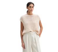 Strickpullover MARC O'POLO "aus Bändchengarn", Damen, Gr. XL, beige (light beige), Obermaterial: 84% Baumwolle, 16% Polyamid, unifarben, U-Boot-Ausschnitt, Pullover Strickpullover (92567248-XL) light