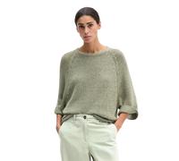 Strickpullover MARC O'POLO "aus Bändchengarn", Damen, Gr. XS, fresh sage, Obermaterial: 70% Baumwolle, 30% Polyester, unifarben, Rundhals, Pullover Strickpullover (36311418-XS) fresh sage