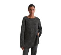 Strickpullover MARC O'POLO "aus Bio-Baumwolle-Alpaka-Schurwolle-Mix", Damen, Gr. XS, grau (dunkelgrau melange), Obermaterial: 51% Baumwolle, 28% Polyamid, 11% Alpaka, 10% Schurwolle, unifarben, U-Boot