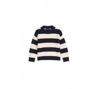 Strickpullover MARC O'POLO "aus Bio-Baumwolle", Jungen, Gr. 116/122, schwarz navy, Obermaterial: 100% Baumwolle, unifarben, Rundhals, Pullover Strickpullover (34272917-116) schwarz navy