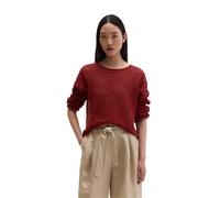 Strickpullover MARC O'POLO "aus Bio-Baumwolle-Leinen-Mix", Damen, Gr. L, rot (tall poppy), Obermaterial: 90% Baumwolle, 10% Leinen, unifarben, U-Boot-Ausschnitt, Pullover Strickpullover (60448044-L) t