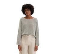 Strickpullover MARC O'POLO "aus Bio-Baumwolle-Mix", Damen, Gr. L, sanftes weiß, Obermaterial: 76% Baumwolle, 7% Viskose, 7% Polyacryl, 6% Polyester, 4% Polyamid, unifarben, U-Boot-Ausschnitt, Pullover
